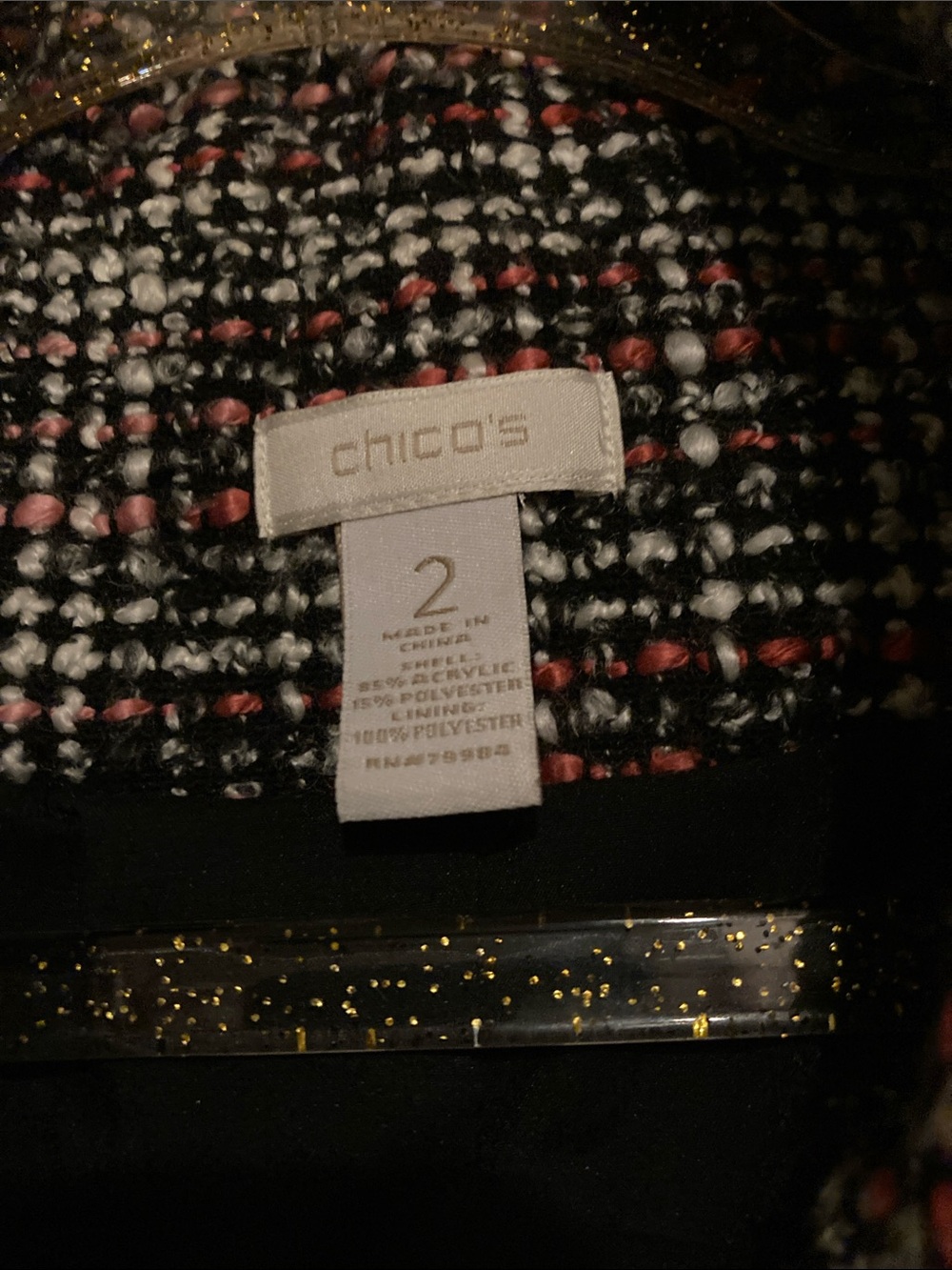 Chico's Multi-Color Tweed Button-Front Jacket - Picture 3 of 3